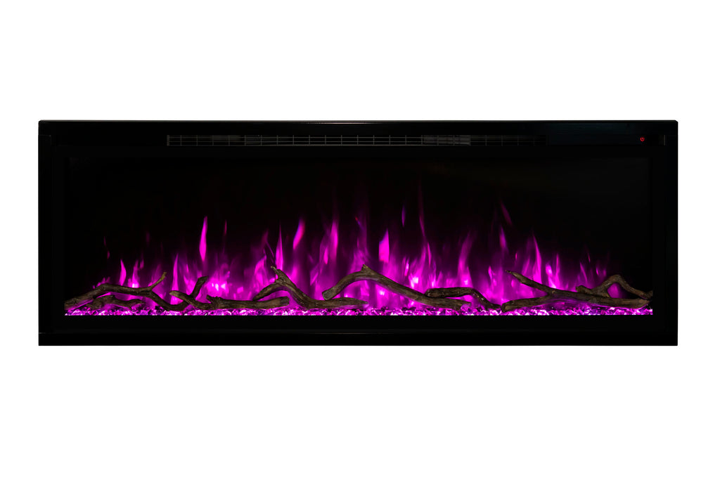 Modern Flames Spectrum Slimline 100 inch Wall Mount Built in Electric Fireplace Insert | Fully Recessed 4'' Wall | SPS-100B | Electric Fireplaces Depot
