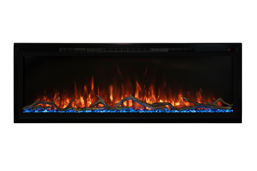 Modern Flames Spectrum Slimline 60 inch Wall Mount Built in Electric Fireplace Insert | Fully Recessed 4'' Wall | SPS-60B | Electric Fireplaces Depot