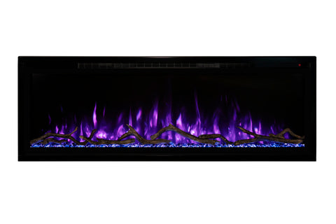 Image of Modern Flames Spectrum Slimline 60 inch Wall Mount Built in Electric Fireplace Insert | Fully Recessed 4'' Wall | SPS-60B | Electric Fireplaces Depot