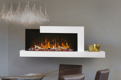 Image of Napoleon Stylus Cara Elite White Wall Mount Electric Fireplace with WiFi | Smart Mantel with Shelf | NEFP32-5019W-IOT