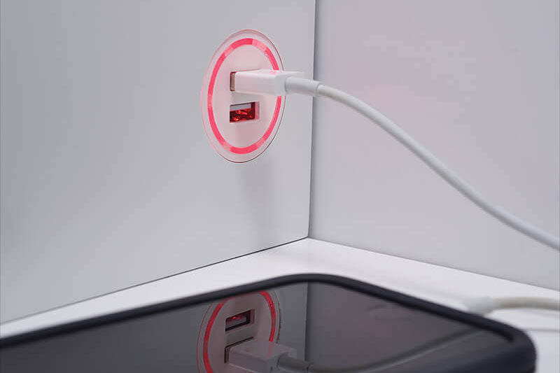 Napoleon Stylus Cara Wall Mount Surface Mount Electric Fireplace with Shelf | NEFP32-5019W | White Modern Electric Firepalce with Logs and Crystals | Electric Fireplaces Depot