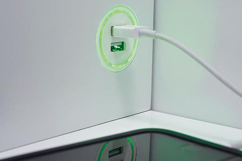 Image of Napoleon Stylus Cara Wall Mount Surface Mount Electric Fireplace with Shelf | NEFP32-5019W | White Modern Electric Firepalce with Logs and Crystals | Electric Fireplaces Depot