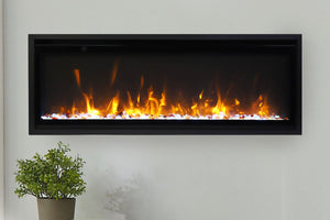 Amantii Symmetry 50 inch Xtra Slim Fully Recessed Wall Mount Linear Electric Fireplace SYM-50-XTRASLIM SYM-SLIM-50