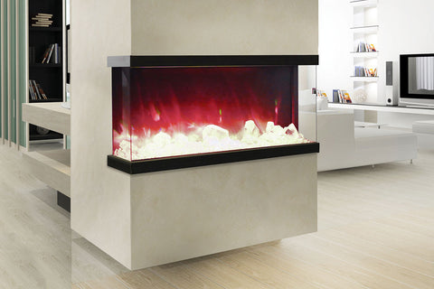 Image of Amantii Panorama 50 inch 3-Sided Built-in Indoor & Outdoor Electric Fireplace - Heater - Electric Fireplaces Depot