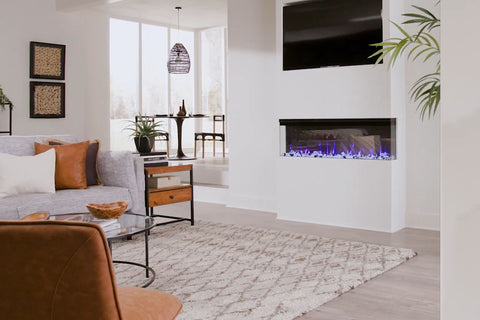 Image of Touchstone Sideline Infinity 60-inch 3-Sided 2-Sided Built-In Recessed Electric Fireplace