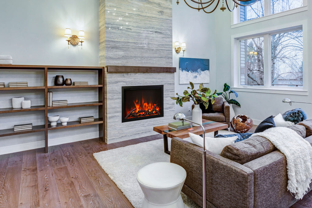 Amantii Traditional Series 38 Inch Built-In Indoor & Outdoor Electric Firebox Insert | Electric Fireplace Heater | TRD-38 | Electric Fireplaces Depot