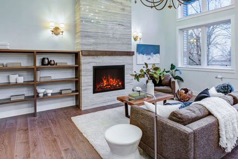 Image of Amantii Traditional Series 38 Inch Built-In Indoor & Outdoor Electric Firebox Insert | Electric Fireplace Heater | TRD-38 | Electric Fireplaces Depot