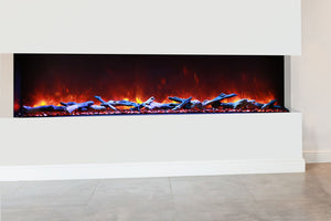 Amantii Panorama 72 inch 3-Sided Built-in Indoor & Outdoor Electric Fireplace - Heater - Electric Fireplaces Depot