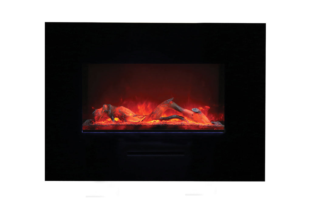 Amantii 36 inch Built In Flush Mount Wall Mount Linear Electric Fireplace | Black or White | WM-FM-26-3623-BG | Electric Fireplaces Depot