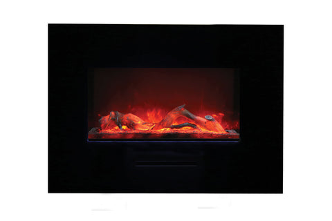 Image of Amantii 36 inch Built In Flush Mount Wall Mount Linear Electric Fireplace | Black or White | WM-FM-26-3623-BG | Electric Fireplaces Depot
