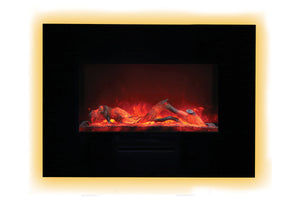 Amantii 36 inch Built In Flush Mount Wall Mount Linear Electric Fireplace | Black or White | WM-FM-26-3623-BG | Electric Fireplaces Depot