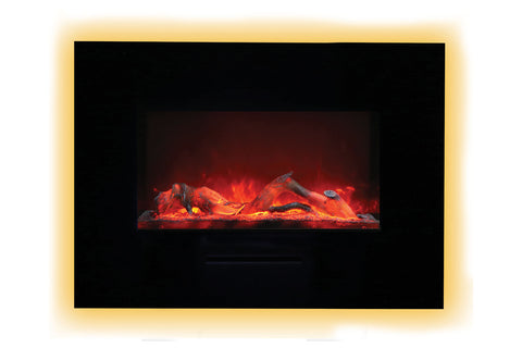 Image of Amantii 36 inch Built In Flush Mount Wall Mount Linear Electric Fireplace | Black or White | WM-FM-26-3623-BG | Electric Fireplaces Depot