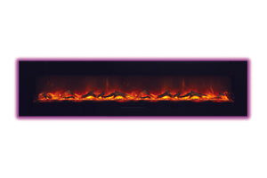 Amantii 100 inch Built In Flush Mount Wall Mount Linear Electric Fireplace | Black or White | WM-FM-88-10023-BG | Electric Fireplaces Depot