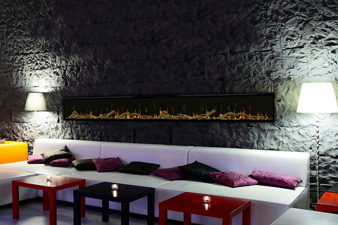 Image of Dimplex Ignite XL 100 inch Electric Fireplace with Driftwood Log Kit - XLF100
