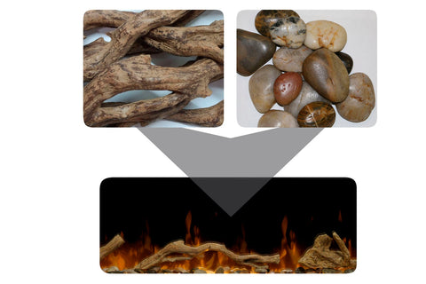 Image of Dimplex Ignite XL 100 inch Electric Fireplace with Driftwood Log Kit - XLF100