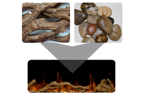 Image of Dimplex Ignite XL 60 inch Electric Fireplace with Driftwood Log Kit - XLF60