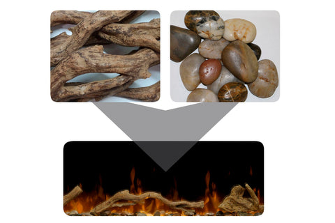 Image of Dimplex Ignite XL 74 inch Electric Fireplace with Driftwood Log Kit - XLF74