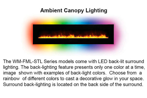 Image of Amantii 100 inch Built In Flush Mount Wall Mount Linear Electric Fireplace | Black or White | WM-FM-88-10023-BG | Electric Fireplaces Depot