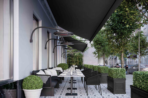 Image of Bromic Eclipse Curved Wall Mount Pole | Bromic Eclipse Smart-Heat Outdoor Electric Heater  | Bromic Eclipse Outdoor Electric Radiant Heater