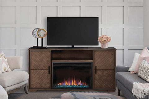 Image of Napoleon Hayworth Media Console in Mahogany | Cineview 30'' Electric Firebox
