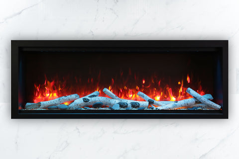 Image of Amantii Symmetry 60'' Built In Fully Recessed Flush Mount Linear Electric Fireplace | Extra Tall Deep | SYM-60-XT | Electric Fireplaces Depot