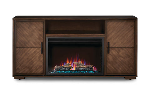 Image of Napoleon Hayworth Media Console in Mahogany | Cineview 30'' Electric Firebox