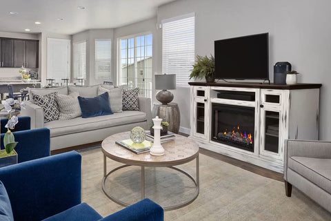 Image of Napoleon Charlotte Media Console in White&Cherry | Cineview 30'' Electric Firebox