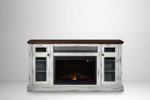 Image of Napoleon Charlotte Media Console in White&Cherry | Cineview 30'' Electric Firebox