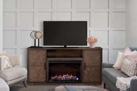 Image of Napoleon Hayworth Media Console in Mahogany | Cineview 30'' Electric Firebox