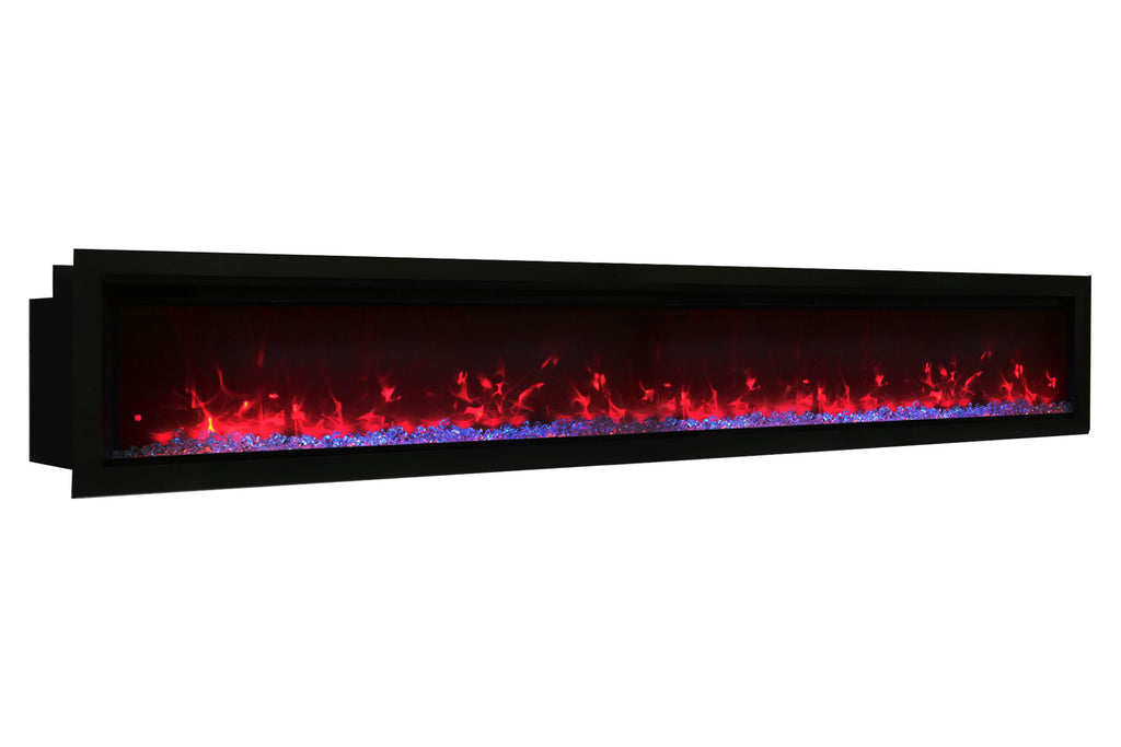Amantii Symmetry 100'' Built In Fully Recessed Flush Mount Linear Indoor & Outdoor Electric Fireplace | SYM-100 | Electric Fireplaces Depot