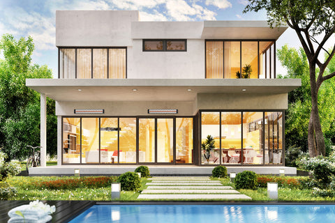 Image of Infratech Motif Contemporary Single Element Decorative Fascia Kit in Black Finish | BL1S39 BL1S61