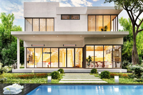 Image of Infratech Motif Contemporary Double Element Decorative Fascia Kit in Black Finish | BL1D39 BL1D61