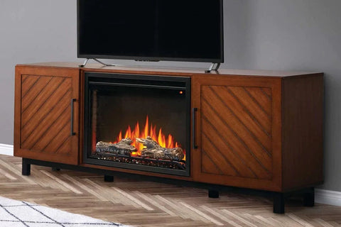 Image of Napoleon Bella Media Console in Walnut | Cineview 26'' Electric Firebox