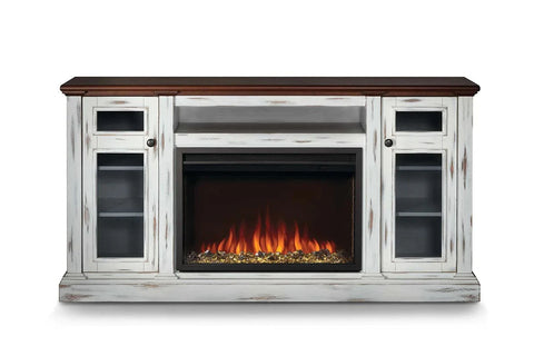 Image of Napoleon Charlotte Media Console in White&Cherry | Cineview 30'' Electric Firebox