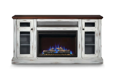 Image of Napoleon Charlotte Media Console in White&Cherry | Cineview 30'' Electric Firebox