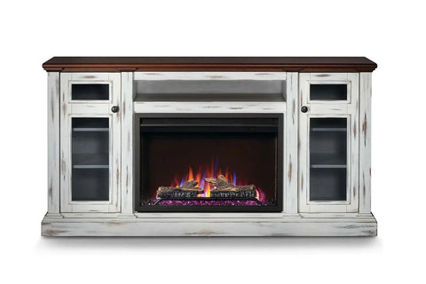 Image of Napoleon Charlotte Media Console in White&Cherry | Cineview 30'' Electric Firebox