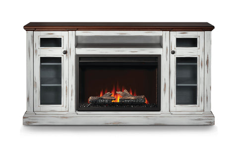 Image of Napoleon Charlotte Media Console in White&Cherry | Cineview 30'' Electric Firebox