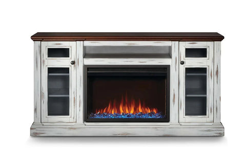 Image of Napoleon Charlotte Media Console in White&Cherry | Cineview 30'' Electric Firebox