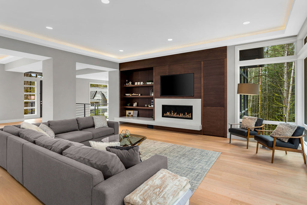 Modern Flames Orion Slim 100 Inch Heliovision Virtual Recessed Wall Mount Electric Fireplace - OR100-SLIM