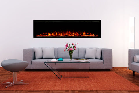 Image of Touchstone Sideline Elite 100" Built-In Recessed Flush Mount Electric Fireplace - 80044 - Electric Fireplaces Depot