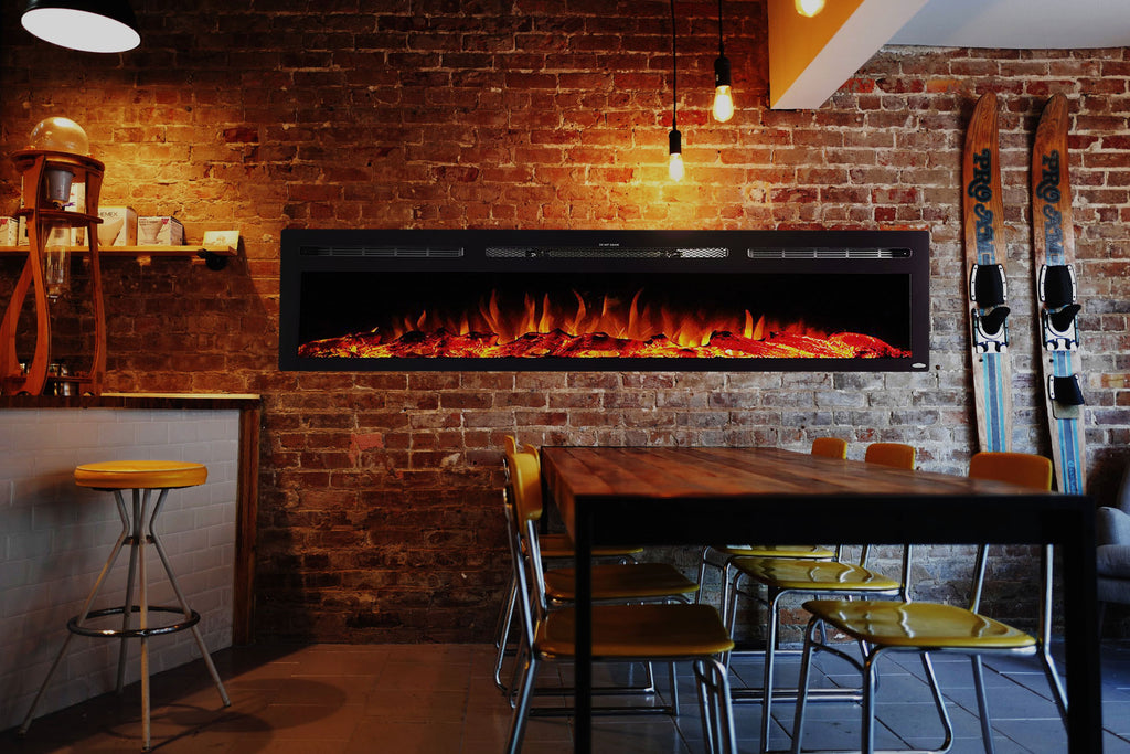 Touchstone Sideline 84 inch Built-in Electric Fireplace - Heater - 80043 - Electric Fireplaces Depot