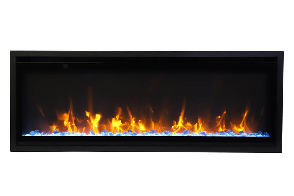 Amantii Symmetry 50 inch Xtra Slim Fully Recessed Wall Mount Linear Electric Fireplace SYM-50-XTRASLIM SYM-SLIM-50