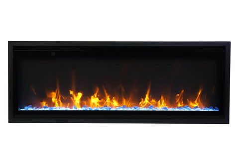 Image of Amantii Symmetry 50 inch Xtra Slim Fully Recessed Wall Mount Linear Electric Fireplace SYM-50-XTRASLIM SYM-SLIM-50
