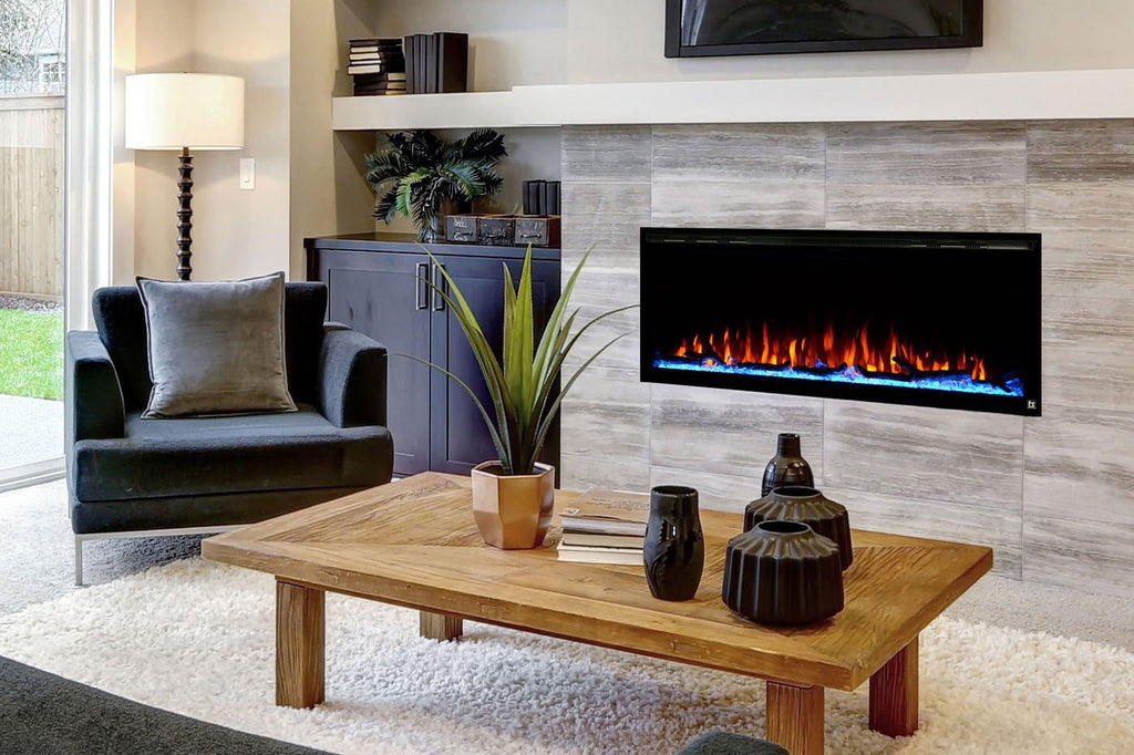 Touchstone Sideline Elite 42 inch Built-In Recessed Flush Mount Electric Fireplace - 80042 - Electric Fireplaces Depot