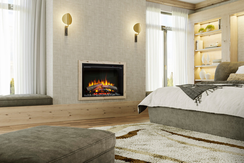 Dimplex 33 Inch Multi-Fire XHD Electric Firebox Insert with Logs - Dimplex XHD33L Plug-In Electric Fireplace