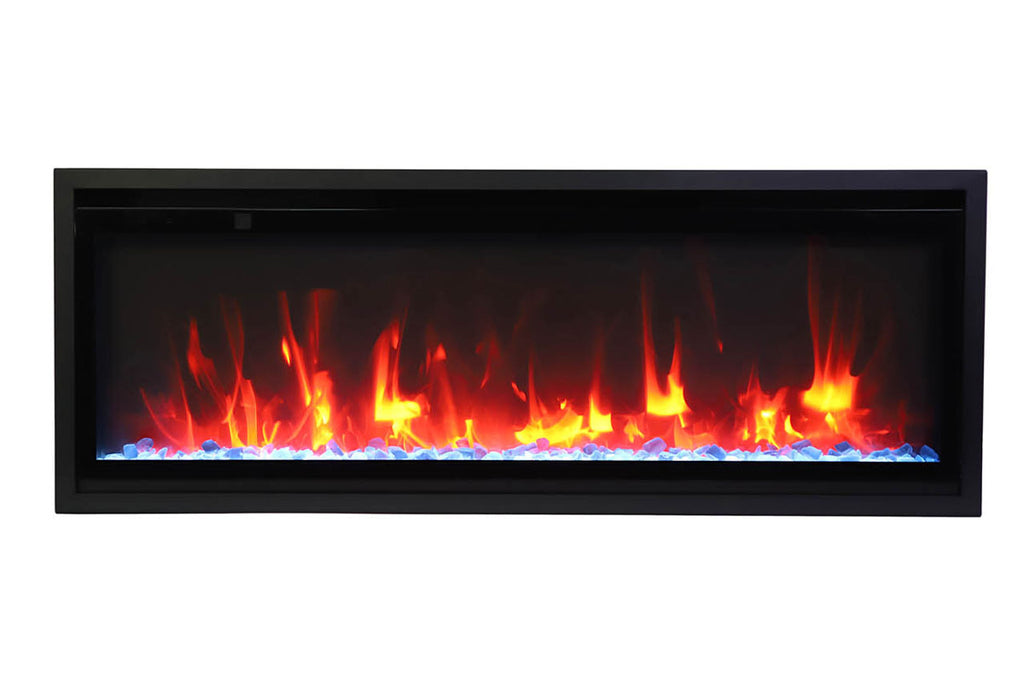 Amantii Symmetry 50 inch Xtra Slim Fully Recessed Wall Mount Linear Electric Fireplace SYM-50-XTRASLIM SYM-SLIM-50