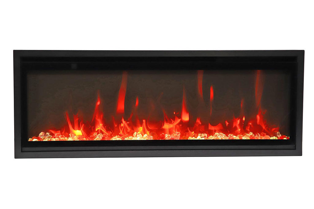 Amantii Symmetry 50 inch Xtra Slim Fully Recessed Wall Mount Linear Electric Fireplace SYM-50-XTRASLIM SYM-SLIM-50