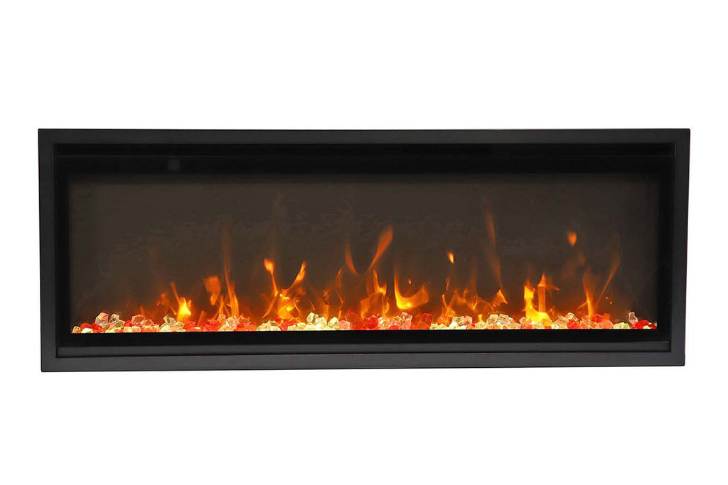 Amantii Symmetry 42 inch Xtra Slim Fully Recessed Wall Mount Linear Electric Fireplace - SYM-SLIM-42 SYM-42-XTRASLIM