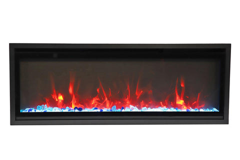 Image of Amantii Symmetry 42 inch Xtra Slim Fully Recessed Wall Mount Linear Electric Fireplace - SYM-SLIM-42 SYM-42-XTRASLIM