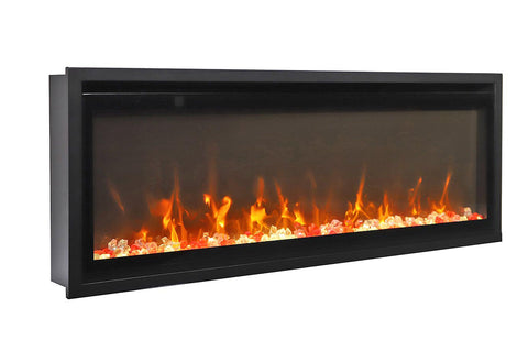 Image of Amantii Symmetry 50 inch Xtra Slim Fully Recessed Wall Mount Linear Electric Fireplace SYM-50-XTRASLIM SYM-SLIM-50